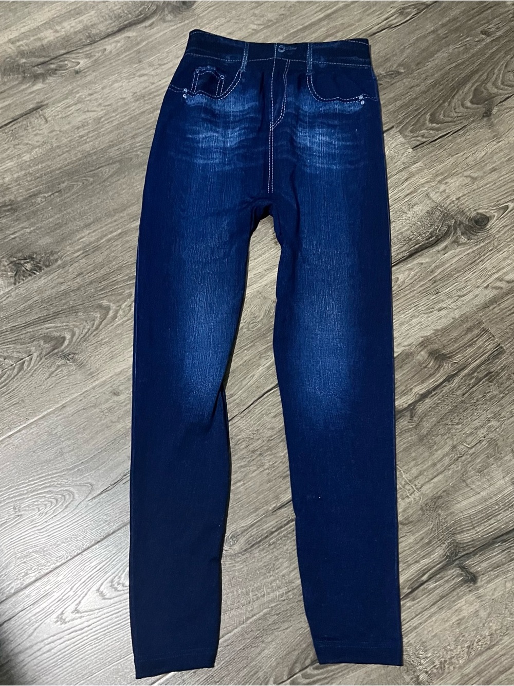 2 Pairs of Women’s Denim Print High Waist Jeggings; Stretchy Leggings Sz Large - Picture 2 of 7